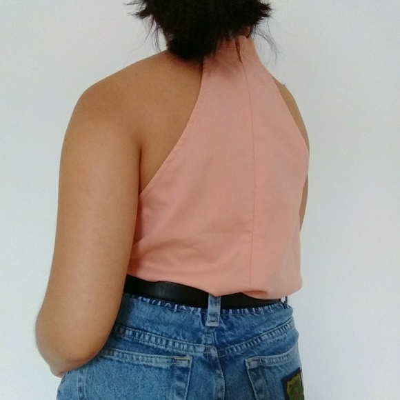 ASOS Salmom Pink Mock Neck Halter Top - Picture 3 of 4
